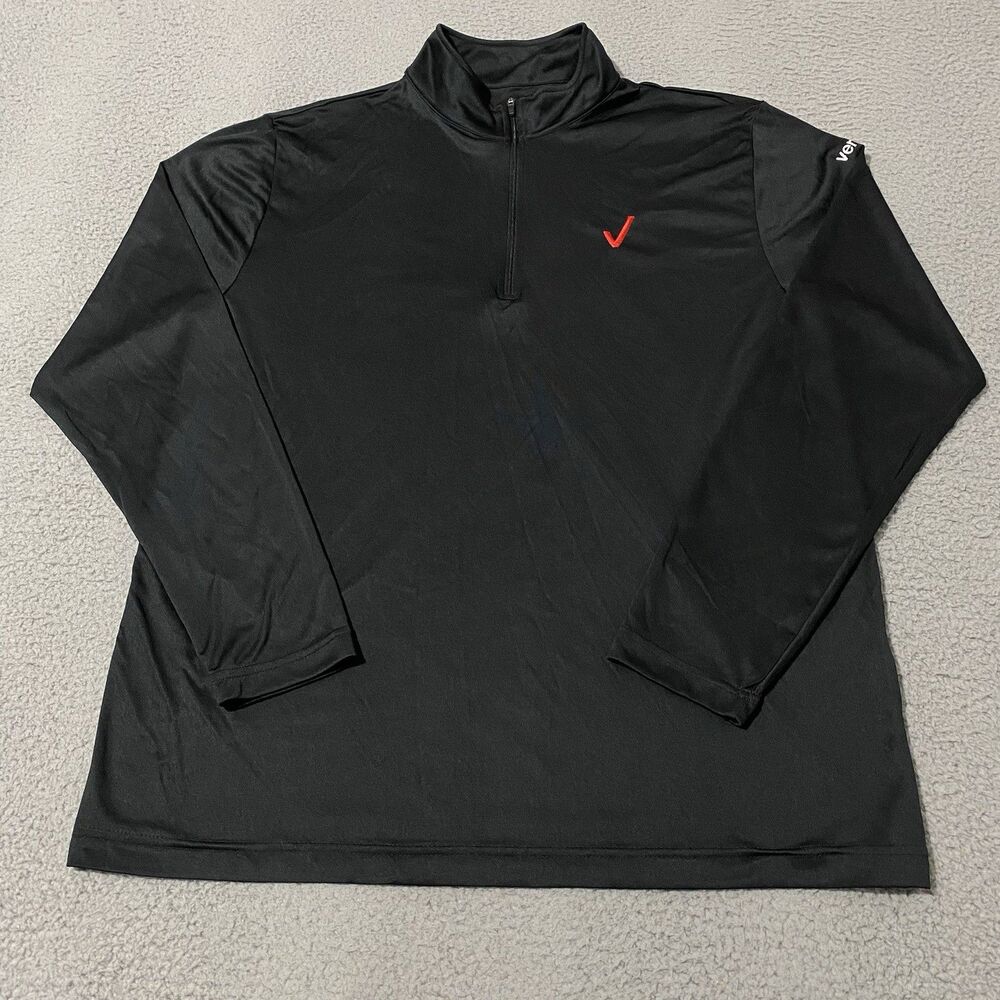 Verizon Shirt Mens XL Black Team 365 1/4 Zip Long Sleeve Employee Office Work
